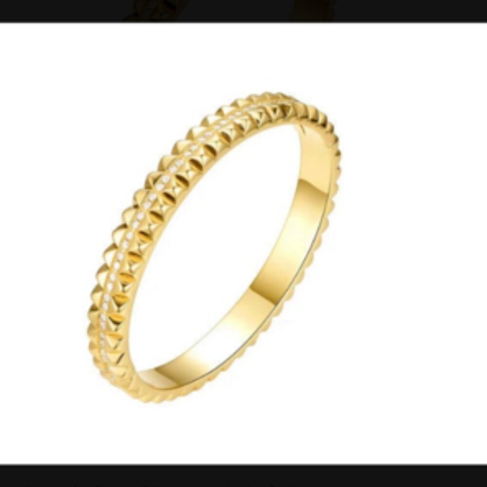 Hjane Jewels-Spike Pave Bangle Cuff in 18K Gold plated Stainless Steel